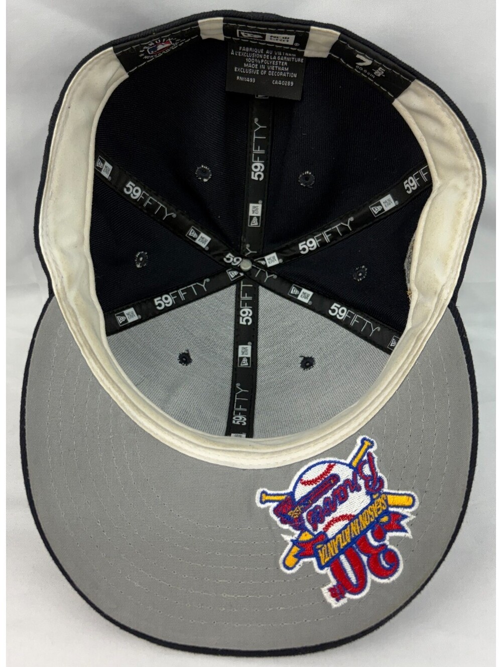New Era 59FIFTY Atlanta Braves 1995 World Series Patch Size 7 ⅝ Fitted Hat - Picture 10 of 13